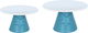 Steel dessert serving stand with a blue base from Al Saif Gallery, 21 x 21 x 12 cm, circular - white product image 1