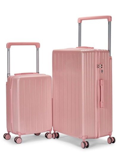 طقم شنط سفر بولي كربونات ليمرا، 3 مقاسات، 4 عجلات، OT-9018 - زهري product image 2