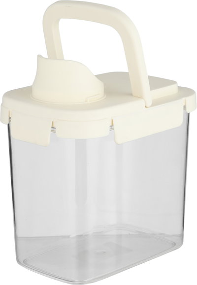 Al Saif Gallery Plastic Container, 1.5 Liters, Lid, 16X11X15 Cm - Cream  Clear product image 5