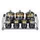 Al Saif Gallery Porcelain Spice Box Set, 7 Pieces - Black Gold product image 2
