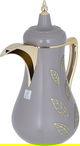 Al Saif Gallery Salma thermos set, 1 liter, golden pattern, thermal glass inner shell, plastic outer shell - Cappuccino product image 2