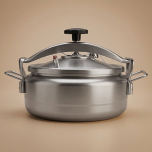 Al Saif Plus Aluminum Pressure Cooker, 5.7 Liters, Stainless Steel Handles, Safety Valve - Silver product image