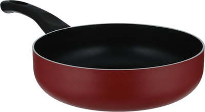 Mr.Cook Deep Teflon Frying Pan, 26 cm, Black Handle - Red product image 3