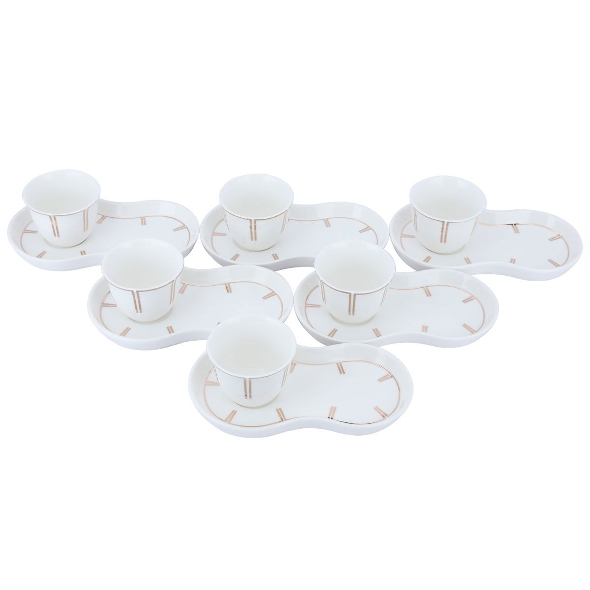 Al Saif Gallery coffee cup set, porcelain, 12 pieces - white product image 2