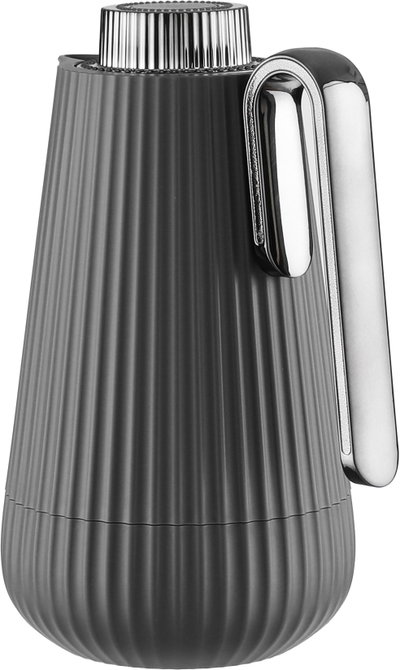 Glory Sumo Thermos, 1 liter, nickel handle, glass interior, push-button - dark gray glossy black product image 3