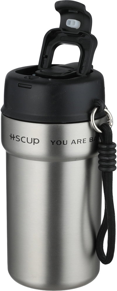 Al Saif Gallery Stainless Steel Insulated Mug, 550ml, Plastic Lid - Silver Black product image 4