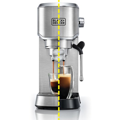 Black ECM150-B5 & Decker Espresso Coffee Machine, 1450W, 15 Bar, 1L - Silver product image 5