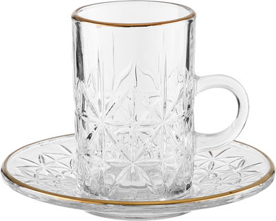 طقم تقديم فناجين قهوة وبيالات شاي زجاج السيف غاليري، 26 قطعة - شفاف product image 3