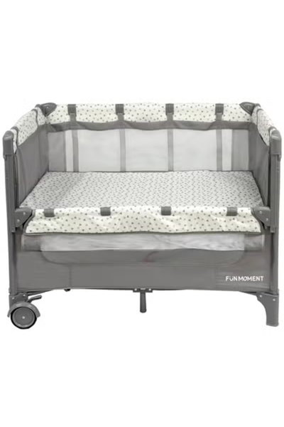 سرير اطفال فان مومنت، 100×70 سم، قابل الطي - رمادي product image 3