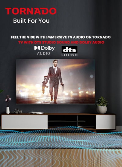 تلفزيون سمارت بدون اطار تورنيدو، 55 بوصة، 4K، UHD، نظام جوجل، 55UA3400G - اسود product image 5