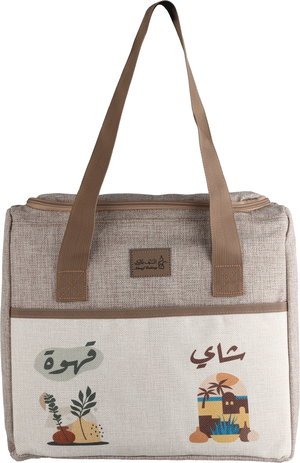 شنطة ترامس قماش السيف غاليري، 35x33 سم - بيج بني product image