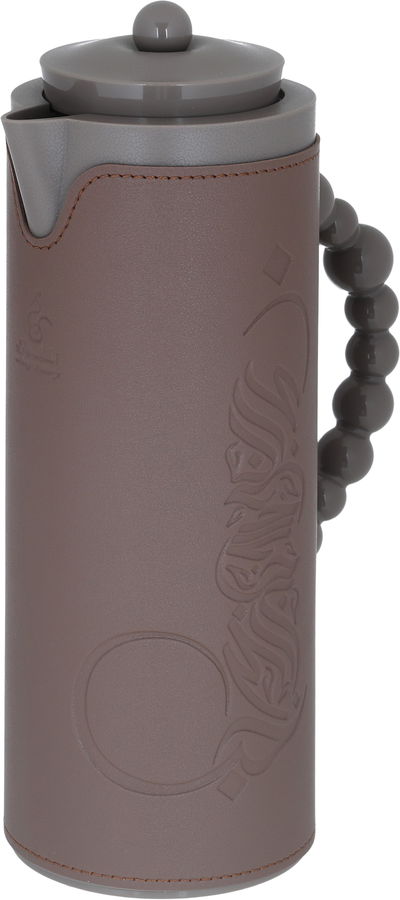 Al Saif Gallery Royal 7 glass thermos, 1 liter, with leather cover, glass inner case, plastic outer body - brown product image 3