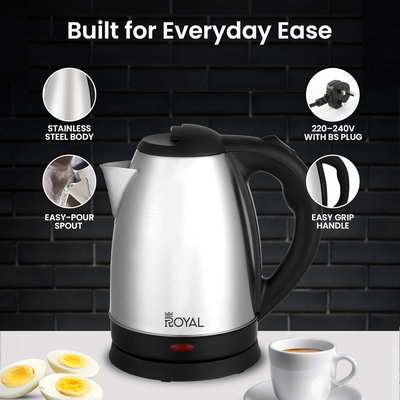 غلاية رويال، 1500 واط، 1.8 لتر، RA-EK1827 - فضي اسود product image 6