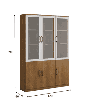 دولاب ملفات خشب، 200×120×40 سم - بني فاتح product image 2