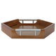 Al Saif Gallery wood serving tofir, 4.8 x 28.8 x 33 cm, steel handle, hexagonal - brown product image 3