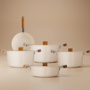 طقم قدور طهي سيراميك تورنادو، 9 قطع - بيج product image