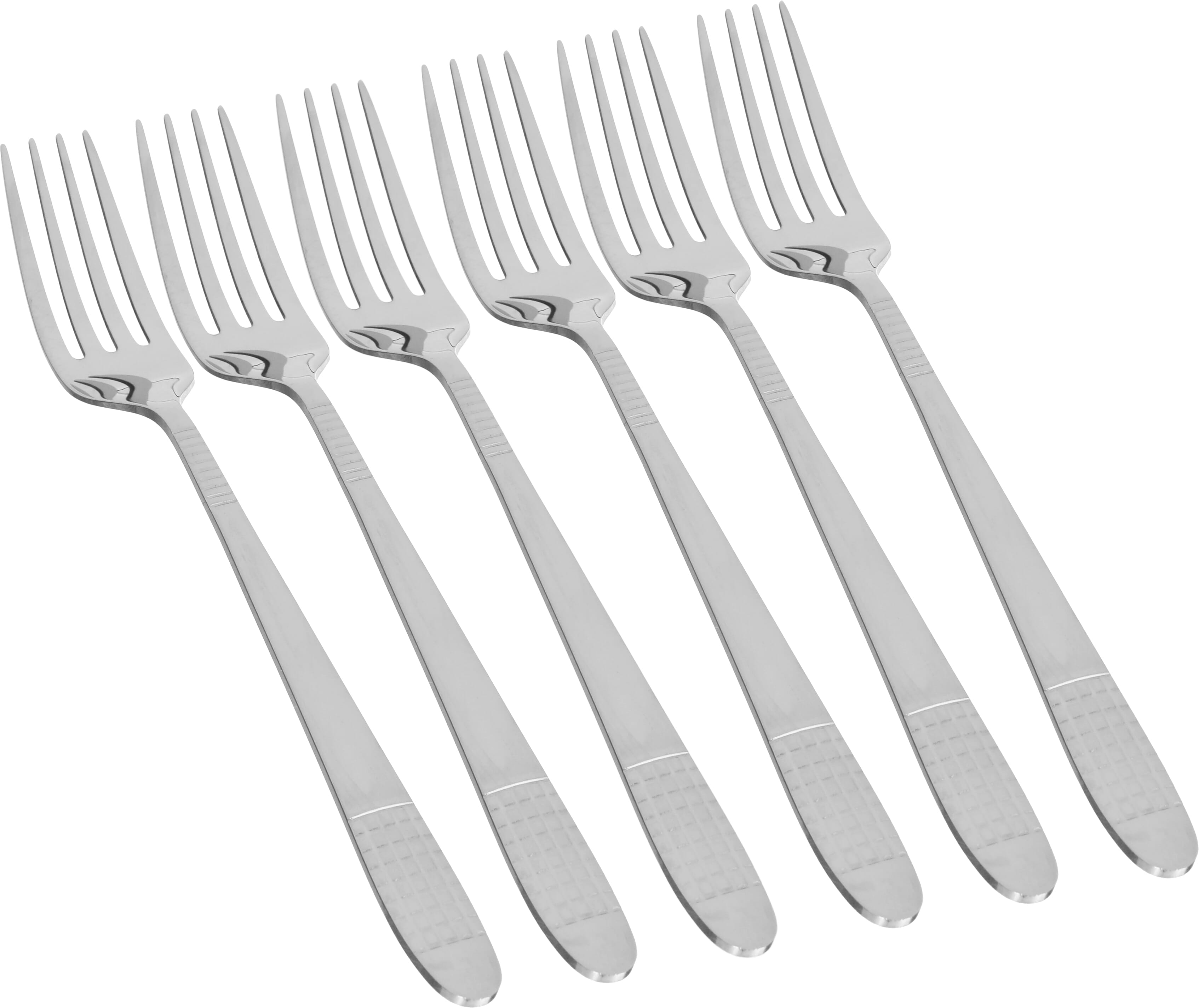 طقم شوك حلا استيل السيف غاليري، 6 قطع، 20×3 سم، منقوش - فضي product image