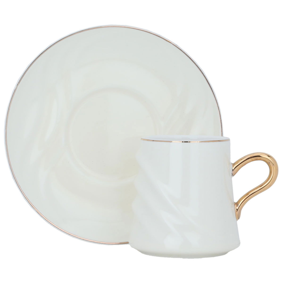 Porcelain coffee cup set, 12 pieces, saucer - white product image
