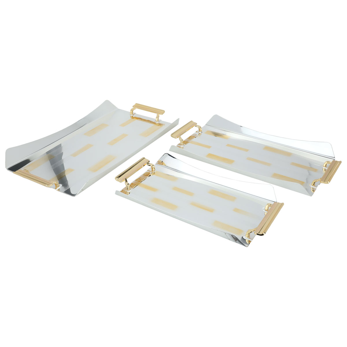 طقم طوفريات استيل السيف غاليري، 3 قطع - ذهبي فضي product image 2