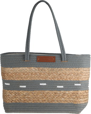 شنطة ترامس خوص السيف غاليري، 45x27 سم - بيج رمادي غامق product image