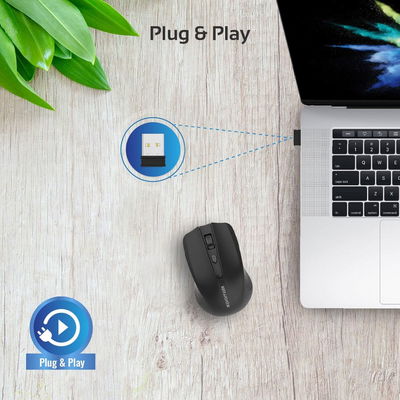 ماوس لاسلكي بلاستيك روميت، USB نان، مسافة عمل 10 متر - أسود product image 7