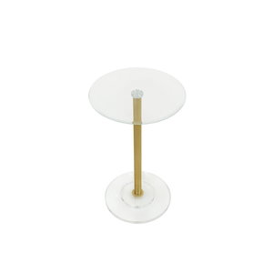 Modern glass and steel side table, 56 x 35 cm - Gold product image 2