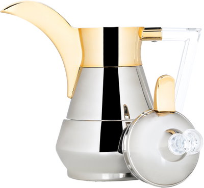 AlSaif Gallery Suleiman 2 Thermos, 0.35 L, Inner Glass, Outer Stainless Steel - Silver Gold product image 4