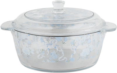 Golden Gallery Porcelain Glass Soup Set, 16 Pieces, Embossed - Translucent White product image 8