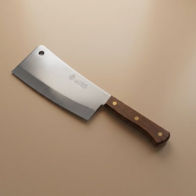 Steel cleaver with sword handle, 8 inches, Japanese - brown product image 1