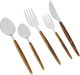طقم ملاعق اكل استيل السيف غاليري، 21×2 / 21×2 / 21×4 / 15×3 / 15×2 سم، بيد خشبي، 30 قطعة - فضي product image 1