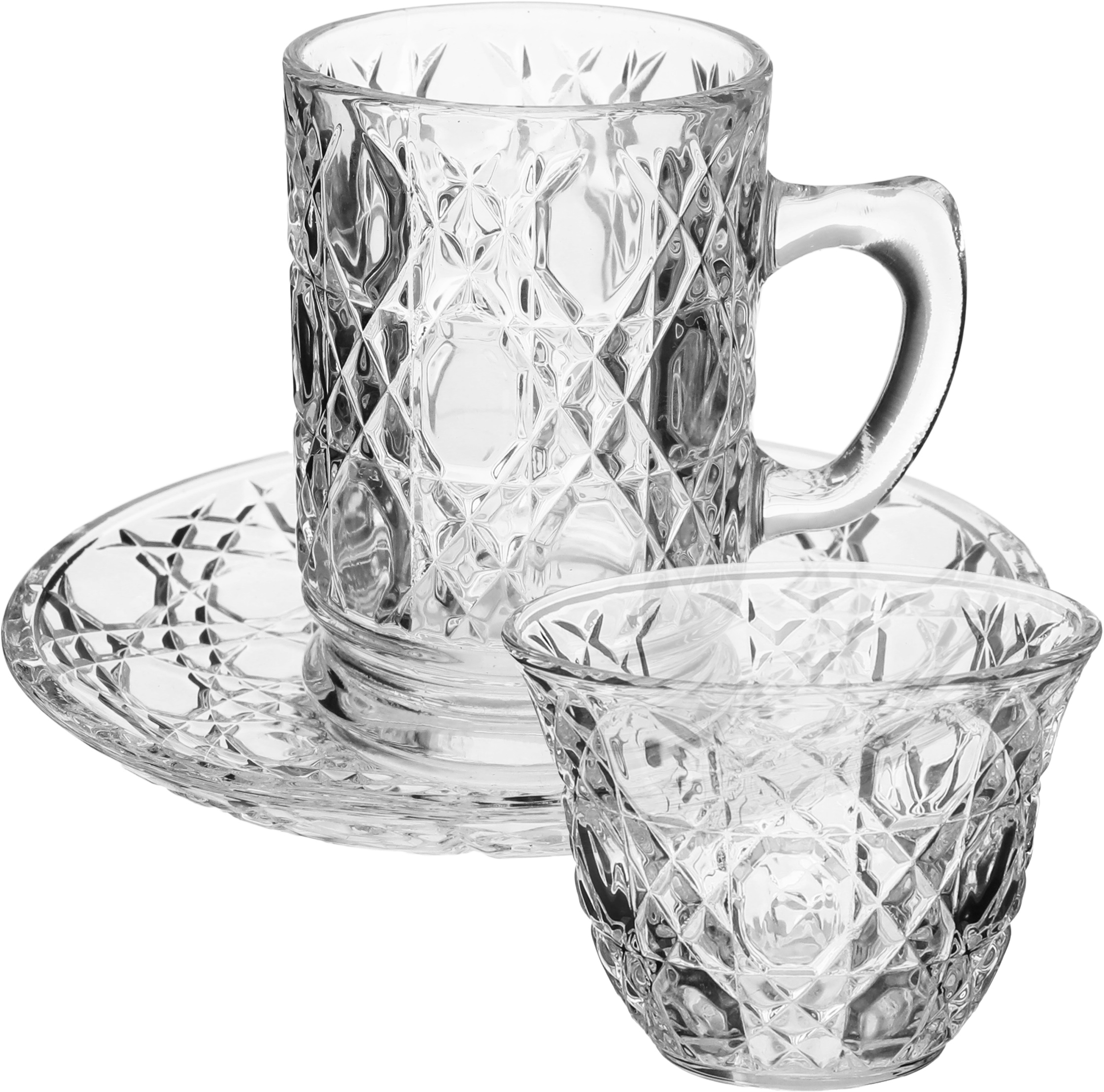 Eltaj Elzhaby Touch Glass Cups and Cups Set, 18 Pieces - Clear product image 1