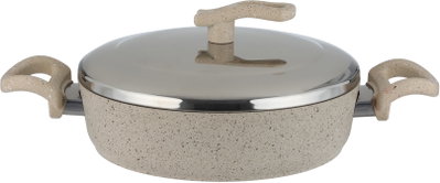 طقم قدور جرانيت مستر كوك، 18 قطعة، غطاء ستانلس ستيل - بيج product image 13