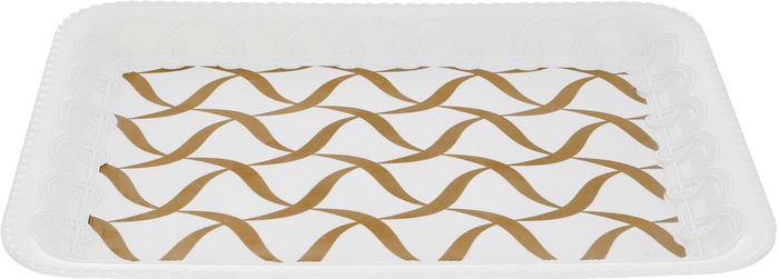 طوفرية ميلامين السيف غاليري، 40×30×3 سم، مستطيل، مزخرف بني - أبيض product image 1