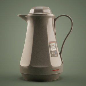 Rotpont thermos, 1 liter, glass inner shell, plastic outer shell - Cappuccino product image