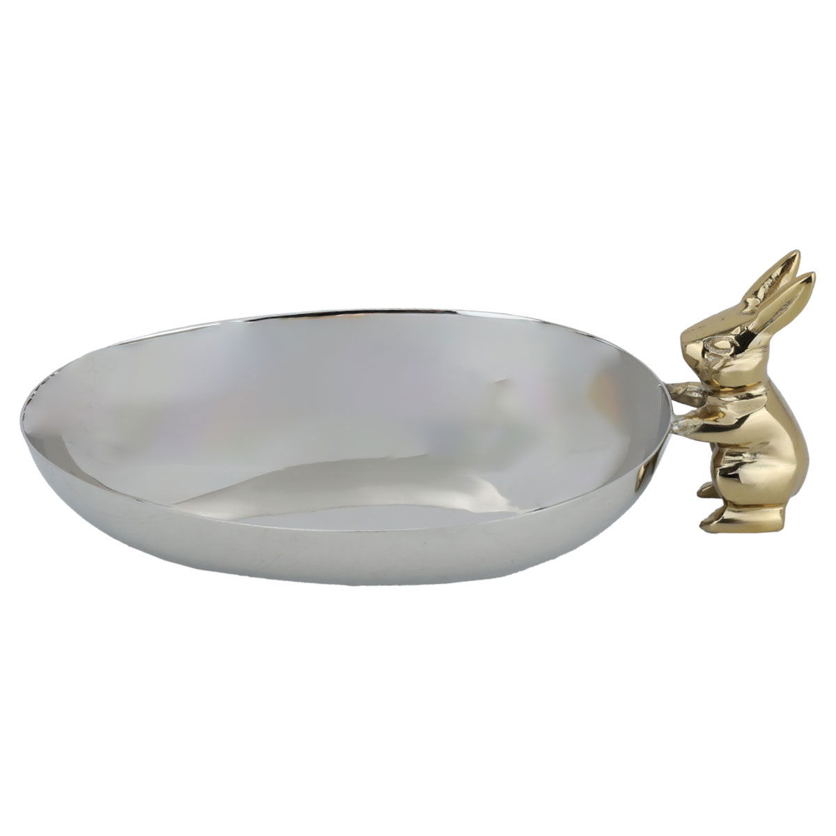 Al Saif Gallery steel serving plate, 17 x 12 x 3 cm, round - silver product image