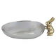 Al Saif Gallery steel serving plate, 17 x 12 x 3 cm, round - silver product image 1
