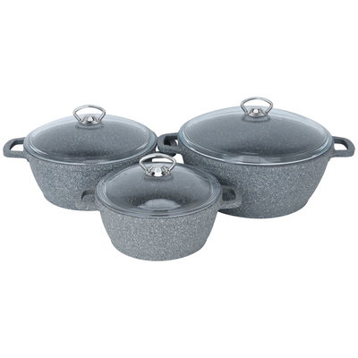 طقم جرانيت السيف غاليري، 9 قطع، بشواية - رمادي product image 3