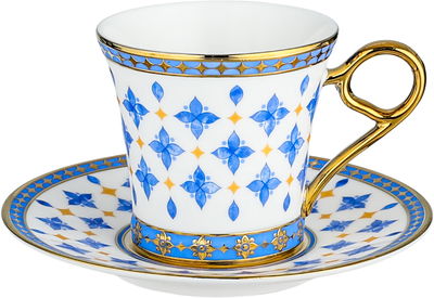 طقم فناجين قهوة تركي مع صحون بورسلان السيف غاليري، 12 قطعة - متعدد الالوان product image 2