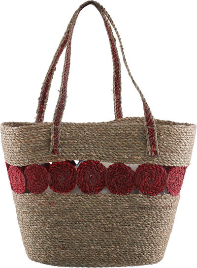 شنطة خوص السيف غاليري، 45x16x30 سم - بيج احمر product image 1