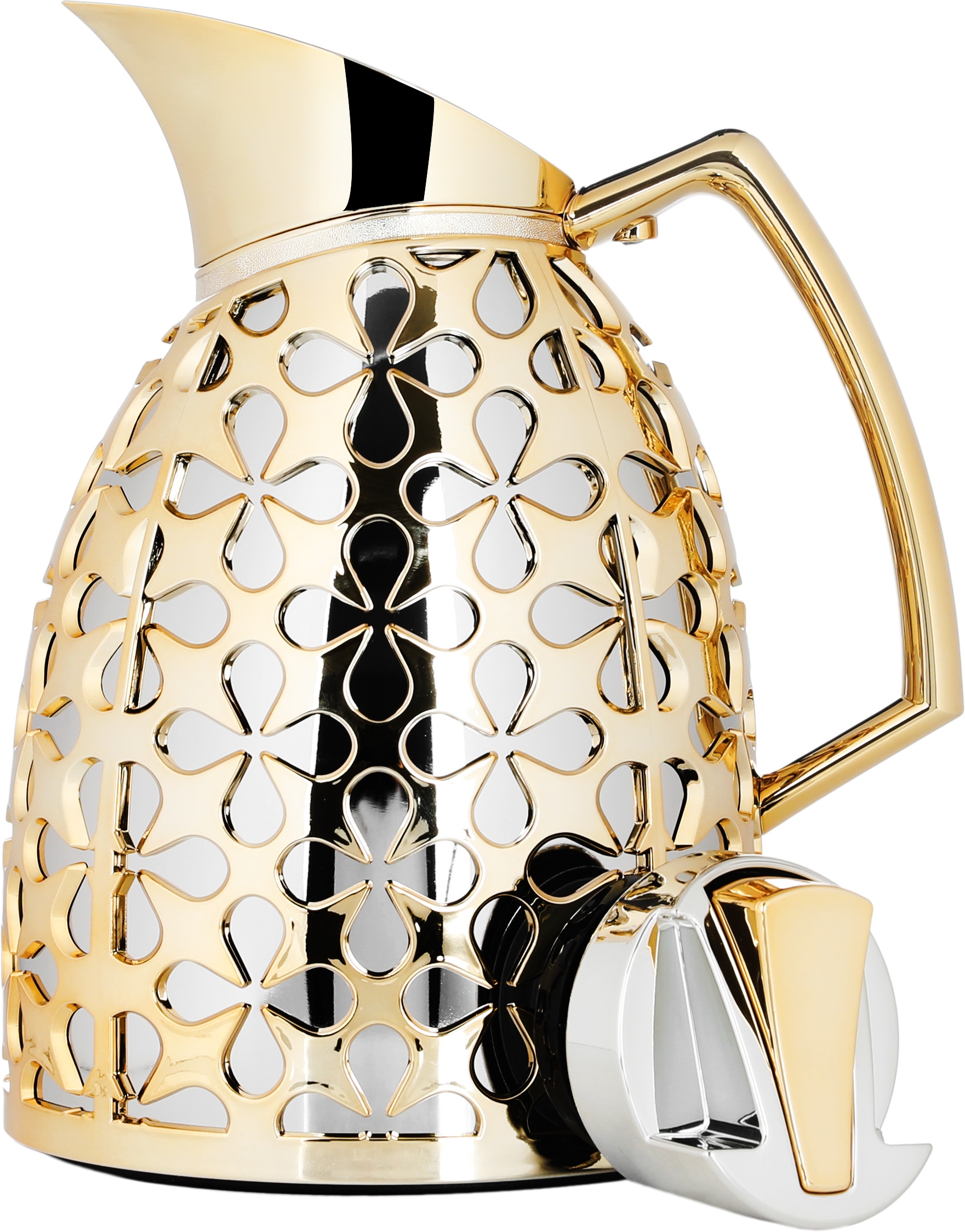 Al Saif Gallery Andalusia thermos set, 0.75/1 liter, glass inner container, plastic outer shell - silver and gold product image 5
