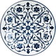 طقم تقديم سفرة بورسلان السيف غاليري، 16 قطعة، زخارف فنية - أبيض أزرق product image 4