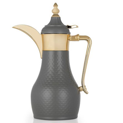 Al Saif Gallery Tamim Steel Dallah, 0.6 liter - Gold grey product image 2