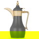 Al Saif Gallery Tamim Steel Dallah, 0.6 liter - Gold grey product image 2