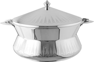 حافظة طعام بغطاء استيل طعمة السيف غاليري، 5 لتر، منقوش - فضي product image 1