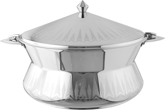 حافظة طعام بغطاء استيل طعمة السيف غاليري، 5 لتر، منقوش - فضي product image 1