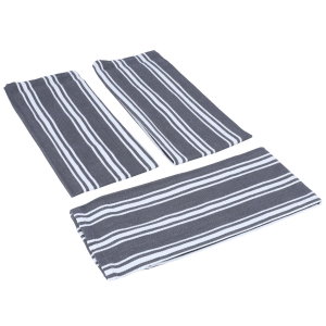 طقم منشفة فايبر السيف غاليري، 3 قطع - أبيض مع رمادي product image 2