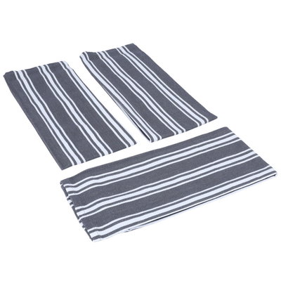 طقم منشفة فايبر السيف غاليري، 3 قطع - أبيض مع رمادي product image 2