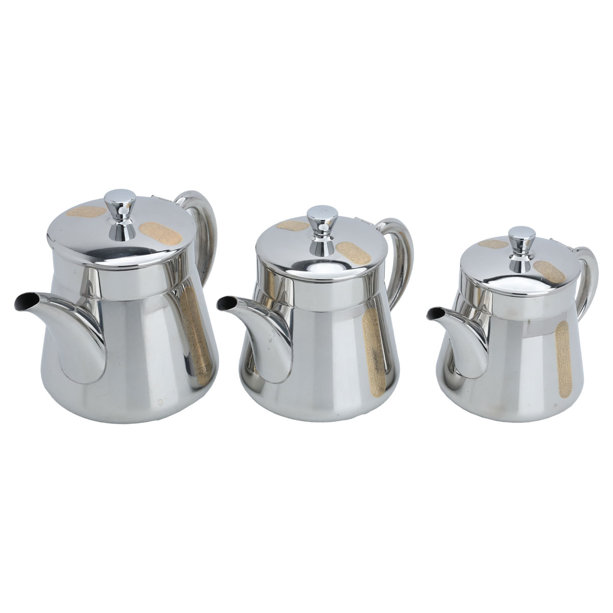 Steel Teapot Set, 3 Pieces - Silver product image 2