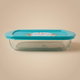 صينية فرن بغطاء زجاج بغطاء بايركس، 23×15 سم، مستطيل، فرنسي - شفاف product image 1
