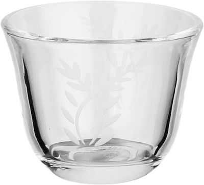 طقم تقديم فناجين وبيالات زجاج السيف غاليري، 18 قطعة، صحون استيل، 12 سم، مشجر - شفاف فضي product image 3